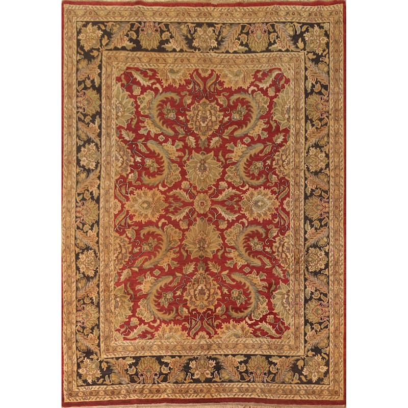 All-Over Floral Agra Oriental Area Rug Hand-Knotted Wool Carpet - 9'0" x 11'9"