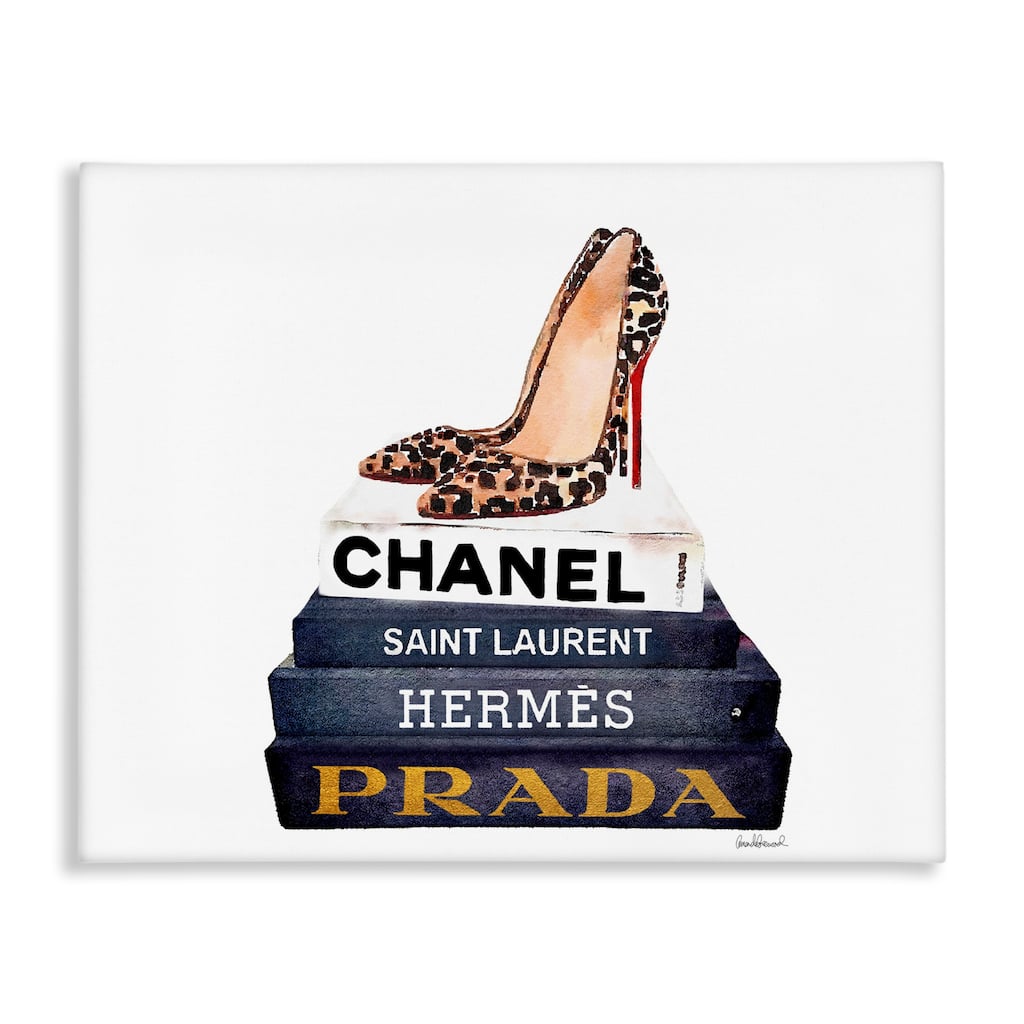 Stupell Glam Fashion Books w/ Pumps Stretched Canvas Wall Art