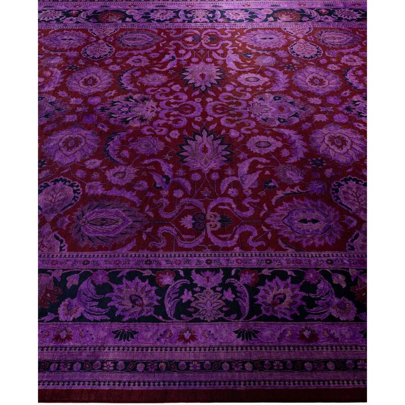 Overdyed One-of-a-Kind Hand-Knotted Area Rug - Purple - 8' 1" x 10' 3"
