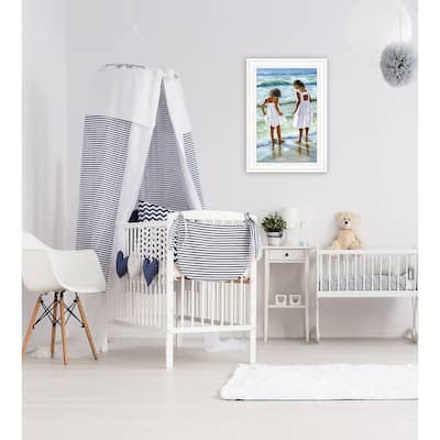 TrendyDecor4U "Two Girls at the Beach" Framed Print Wall Art by Georgia Janisse - Coastal