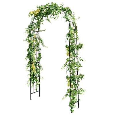 Costway Garden Arch Arbor Trellis Pergola 7.5 ft Metal Archway for - See Details
