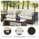 preview thumbnail 3 of 10, Paradise Trail Outdoor Sofa with Cushion - Handwoven Resin Wicker Frame - Medium Brown