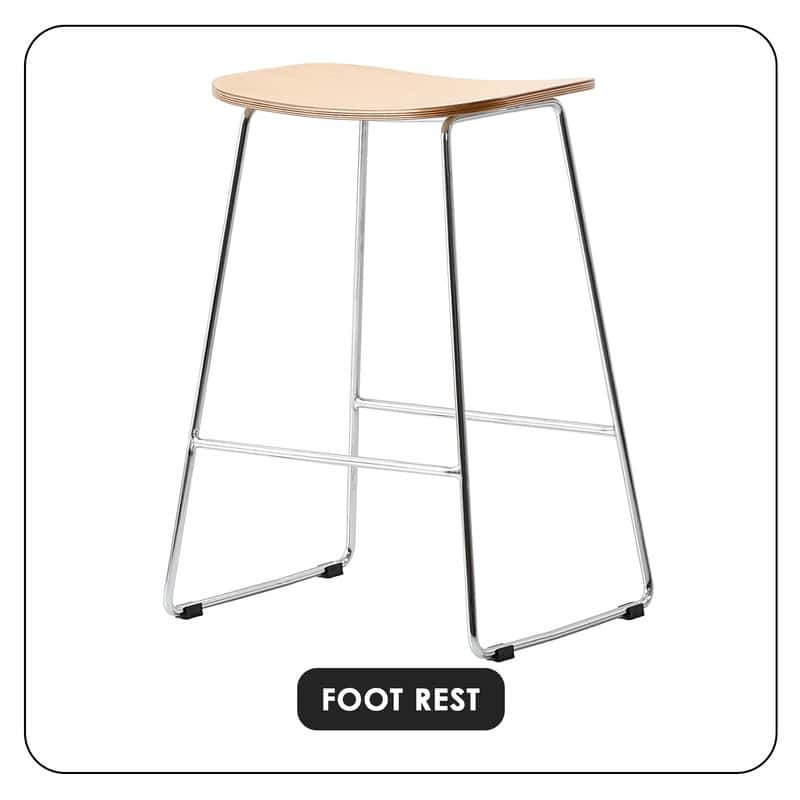 Melrose Modern Wood Saddle Seat Counter Stool by LeisureMod