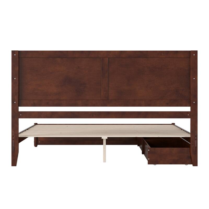 Clayton Platform Bed with Panel Footboard and Storage Drawers
