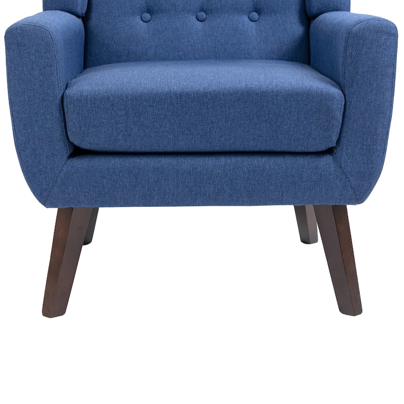 Modern Accent Chair Cotton Linen Upholstered Chair for Living Room