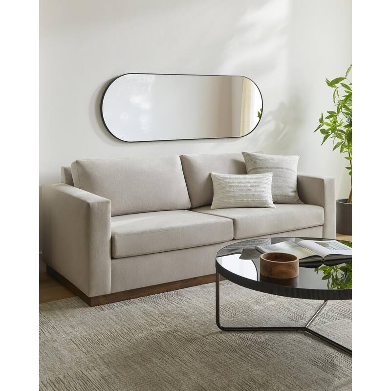 Livabliss Aranya Modern Aluminum Oval Pill-Shaped Accent Mirror