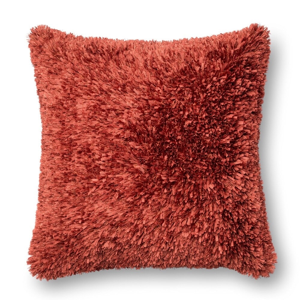 Solid Ribbon Shag 22-in. Throw Pillow OR Cover Only