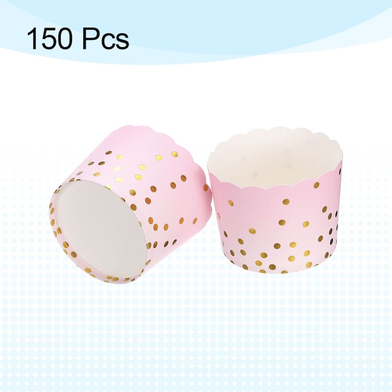 150Pcs Paper Baking Cups 6oz Cupcake Scalloped Muffins Liners