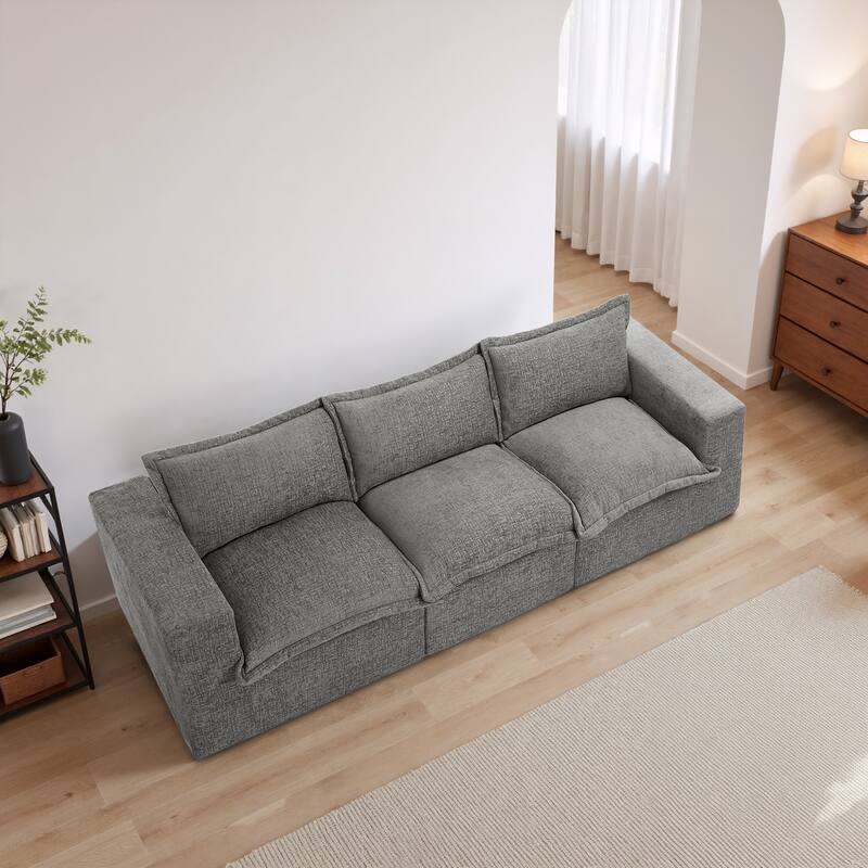 Comfy Cloud Chenille Upholstered Sectional Sofa with Pillow-Top Cushion