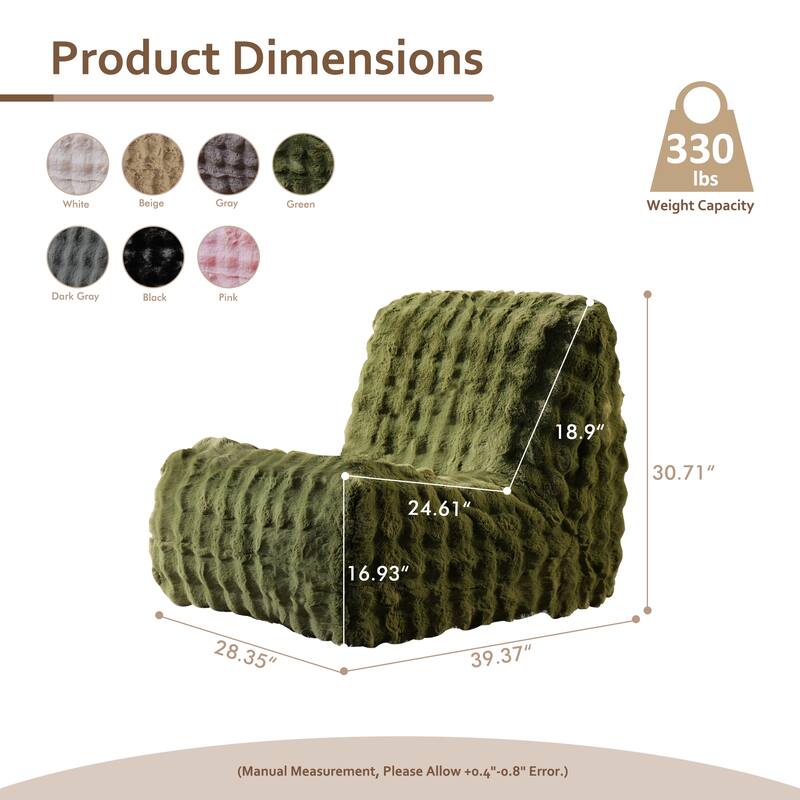 XIZZI Bean Bag Chair for Living Room Soft Plush Lounge Seating