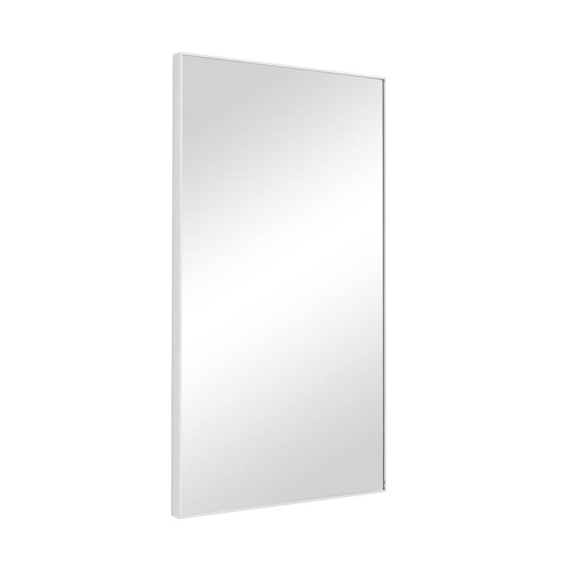 Wood Room Wall Mirror with Thin Minimalistic Frame - Black, White or Gold - Roche River Decor
