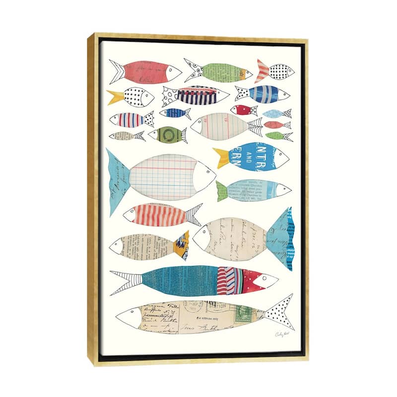 iCanvas "Wind And Waves VI" by Courtney Prahl Framed Canvas Print - Gold - 40x26