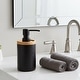 preview thumbnail 20 of 51, Elegant Soap Dispenser - Polyresin and Bamboo Design, Refillable Liquid Pump - 3 L x 3 W X 7 h