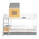 preview thumbnail 3 of 7, Full over Full Bunk Bed with Twin Size Trundle,Farmhouse Bed with Drawer and Storage Box,Housebed