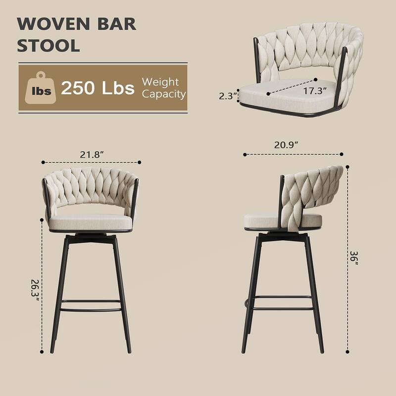 360°Swivel Bar Chairs With cushioned
