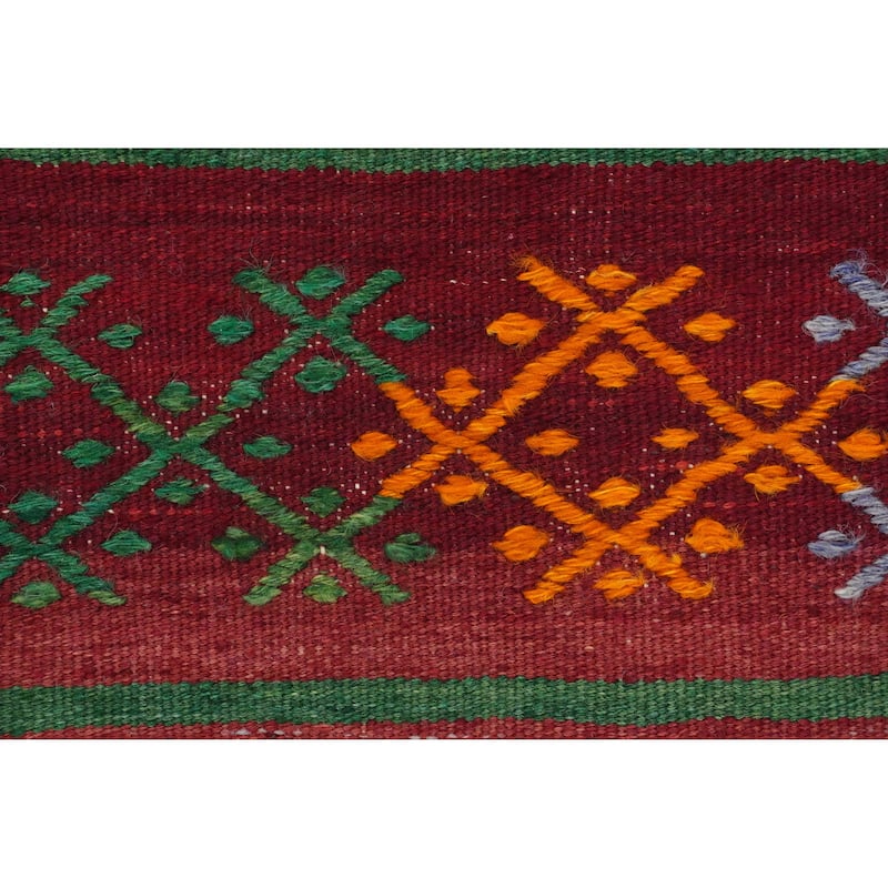 Hand Woven Oriental 100% Wool Carpet Southwestern Tribal Multi-Colored Kilim Area Rug - 8' 8'' X 5' 4''