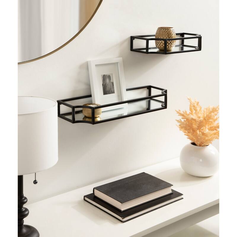Kate and Laurel Ciel Metal Wall Shelf Set - 2 Piece
