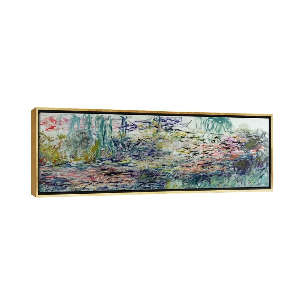 iCanvas "Waterlilies, 1917-19 " by Claude Monet Framed Canvas Print