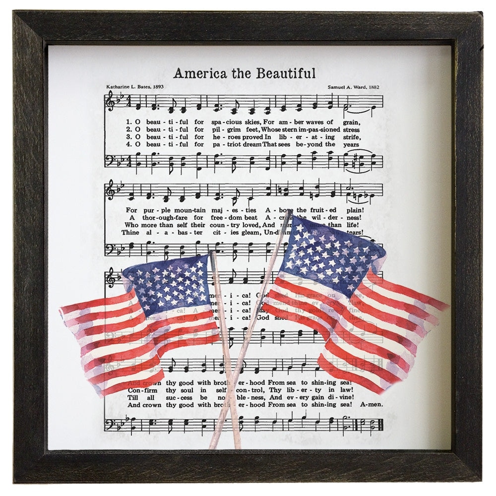 Sincere Surroundings Solid Wood Frame Art for Tabletop or Wall Decor America The Beautiful