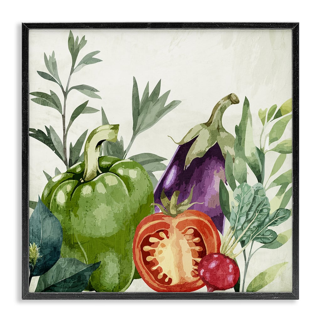 Stupell Organic Garden Vegetables Framed Giclee Art Design By Kim Allen