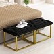 preview thumbnail 21 of 74, Upholstered Tufted Velvet Ottoman, Modern End of Bed Bench with Golden Metal Frame, Entryway Footrest Stool