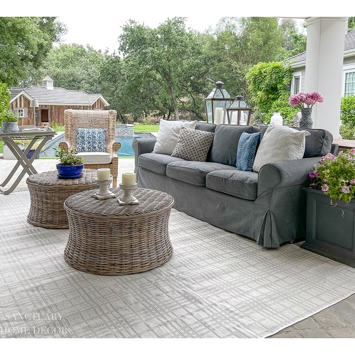SAFAVIEH Ruxton Dark Brown Wicker Ottoman On Sale Bed Bath