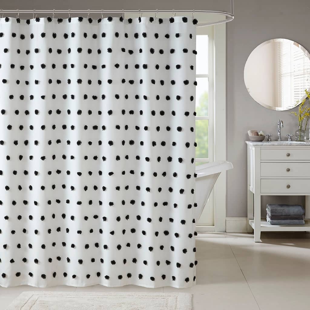 Casual Shower Curtain with Pom Pom