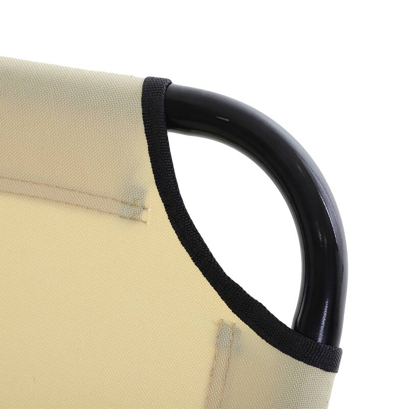 Foldable Outdoor Chaise Lounge Chair, 5-Level Reclining Camping Tanning Chair