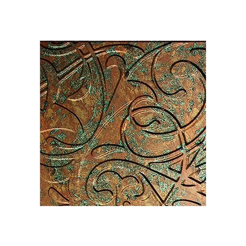 FASÄDE Damask 4-foot x 8-foot PVC Wall Panel in Copper Fantasy