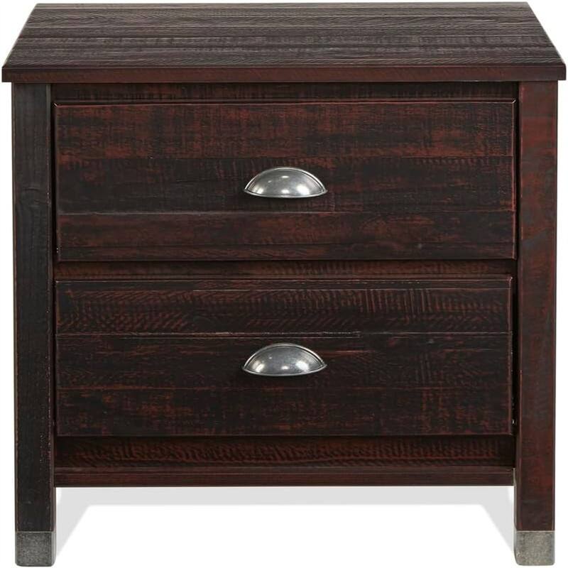 Night Stand 2 Drawer Solid Wood