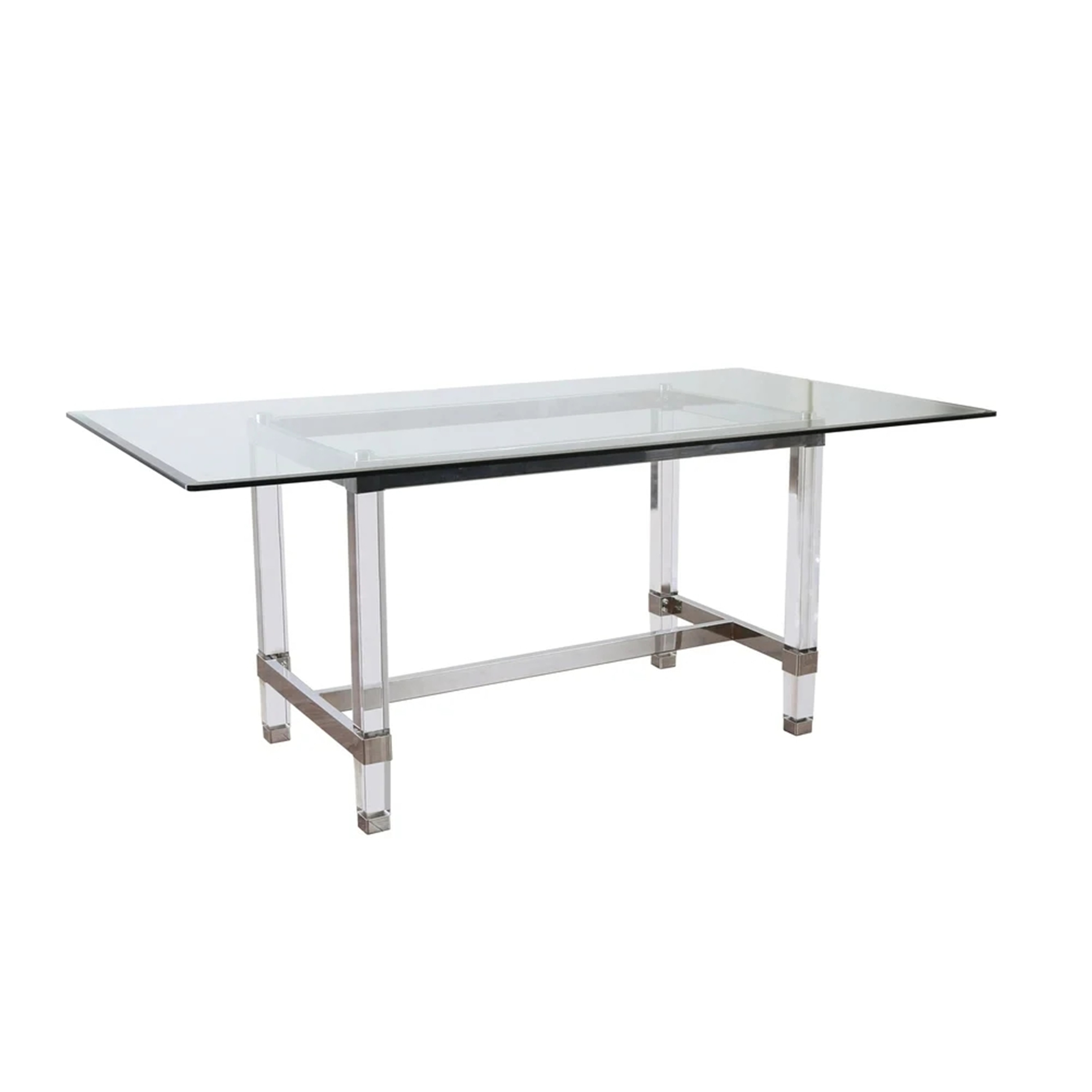 Silver orchid falconetti acrylic and glass dining sale table