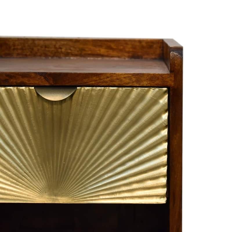 Artisan Furniture Solid Wood Mini Manila Gold 1 Drawer Nightstand