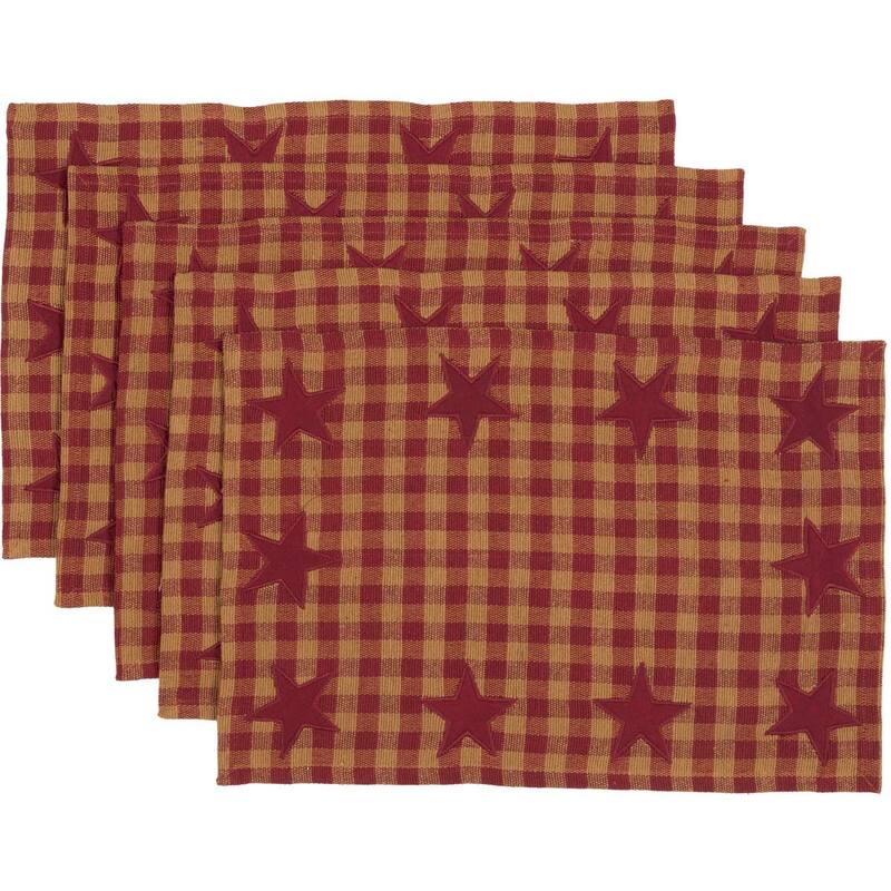 Primitive Tabletop Kitchen Star Placemat Set of 6 Cotton Star - Placemat 12x18