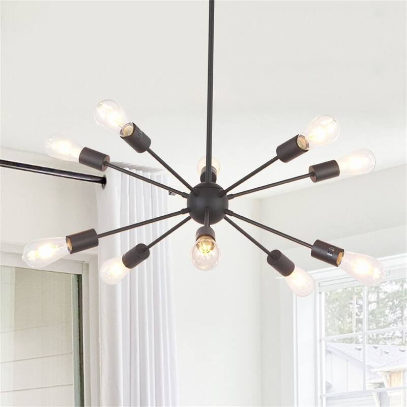 10-Light Mid-Century Sputnik Chandelier