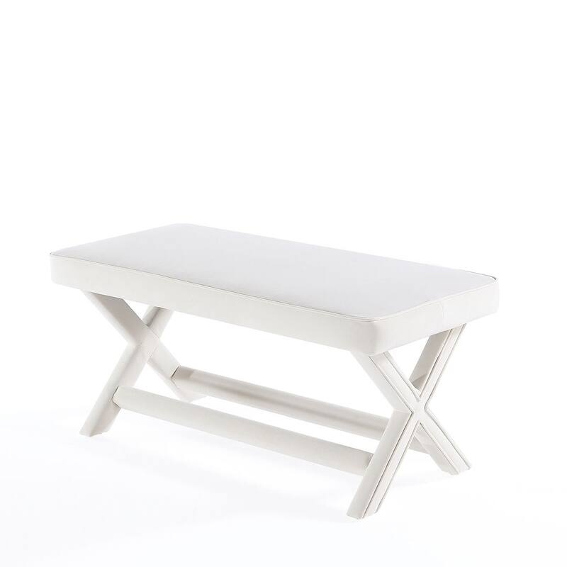 Manhattan Comfort Abigail Mid-Century Modern Velvet Upholstered Bench
