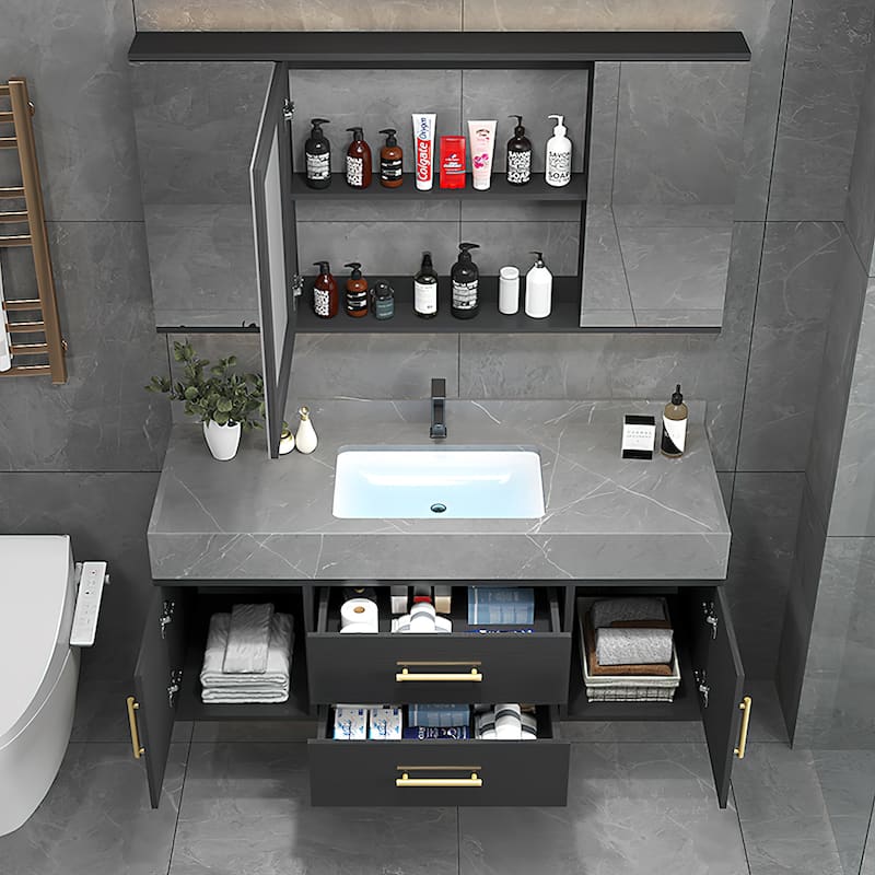 Modern 39" Wall Mounted Single Bathroom Vanity Set Fits Standard Bathrooms