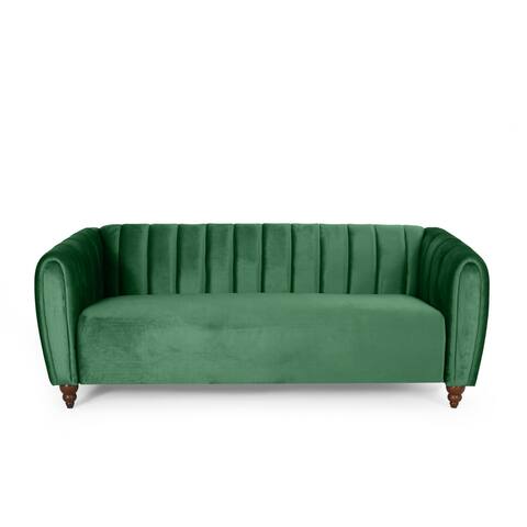 Richland Velvet Glam Channel Stitch 3-seat Sofa by Christopher Knight Home