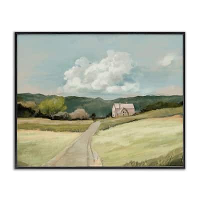 Stupell Road Leading Home Countryside Mountain Landscape Framed Giclee Texturized Art by Ziwei Li