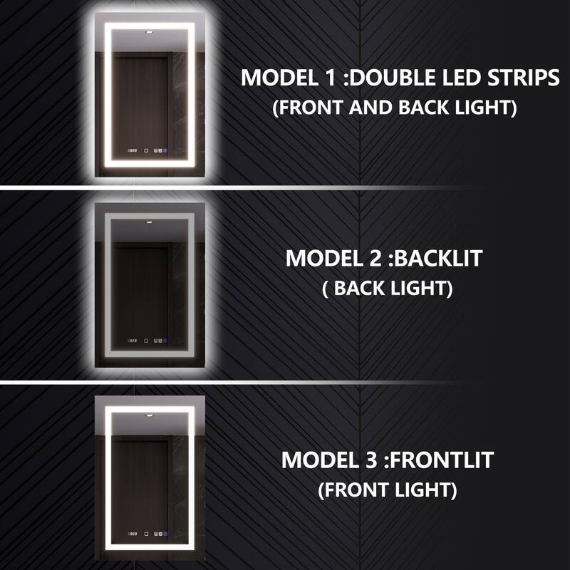 Modland 24"-42W x 36"H LED Medicine Cabinet Mirror with USB Charging,10x Magnifying Mirror