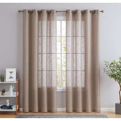 Brown Semi-Sheer Curtains - Overstock