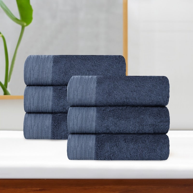 Superior Sierra Rayon From Bamboo Cotton Blend Hand Towel Set of 6