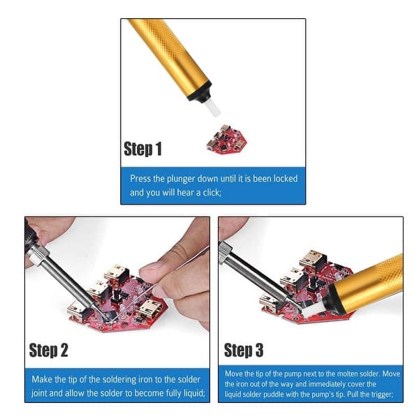 Solder Remover Tool Desoldering Pump Solder Sucker Remover Aluminum Iron Gold