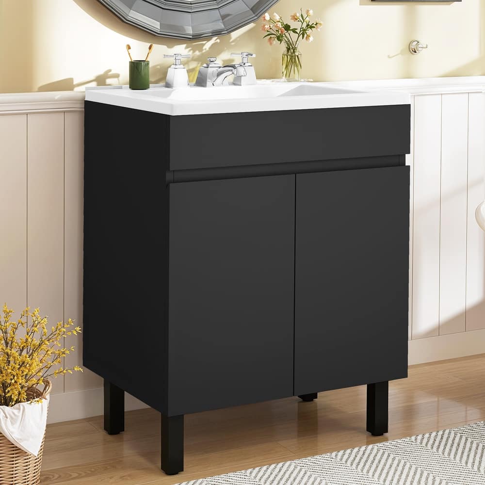 Moasis 25'' Free-Standing Bathroom Vanity with SMC Top and Cabinets