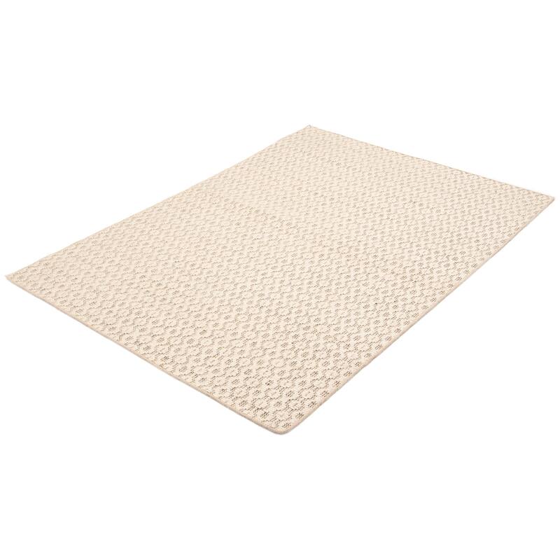 ECARPETGALLERY Braid weave Sienna Cream Wool Rug - 5'3 x 7'8