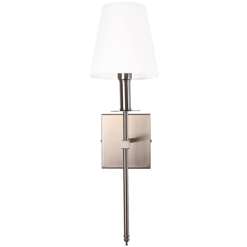 1-Light Wall Sconce with White Fabric Shade
