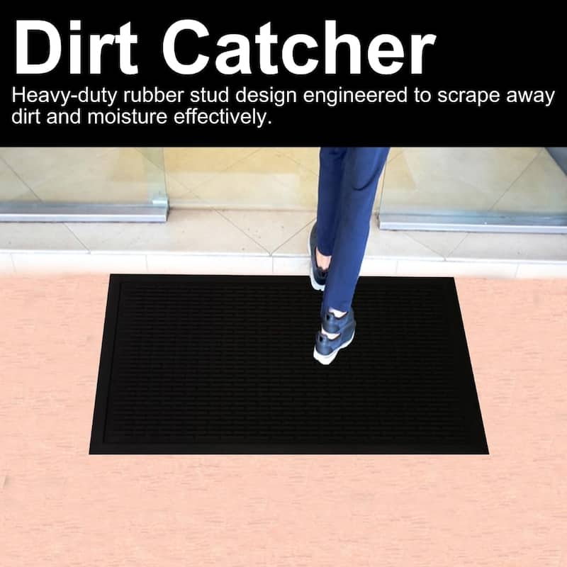 A1HC New Natural Rubber Premium Scrapper Door Mats-Keeps Mud and Dirt Away