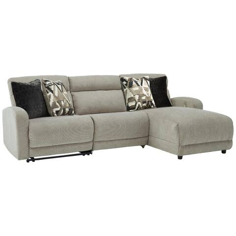 Signature Design by Ashley Colleyville 3-Piece Power Reclining Sectional with Chaise, Stone