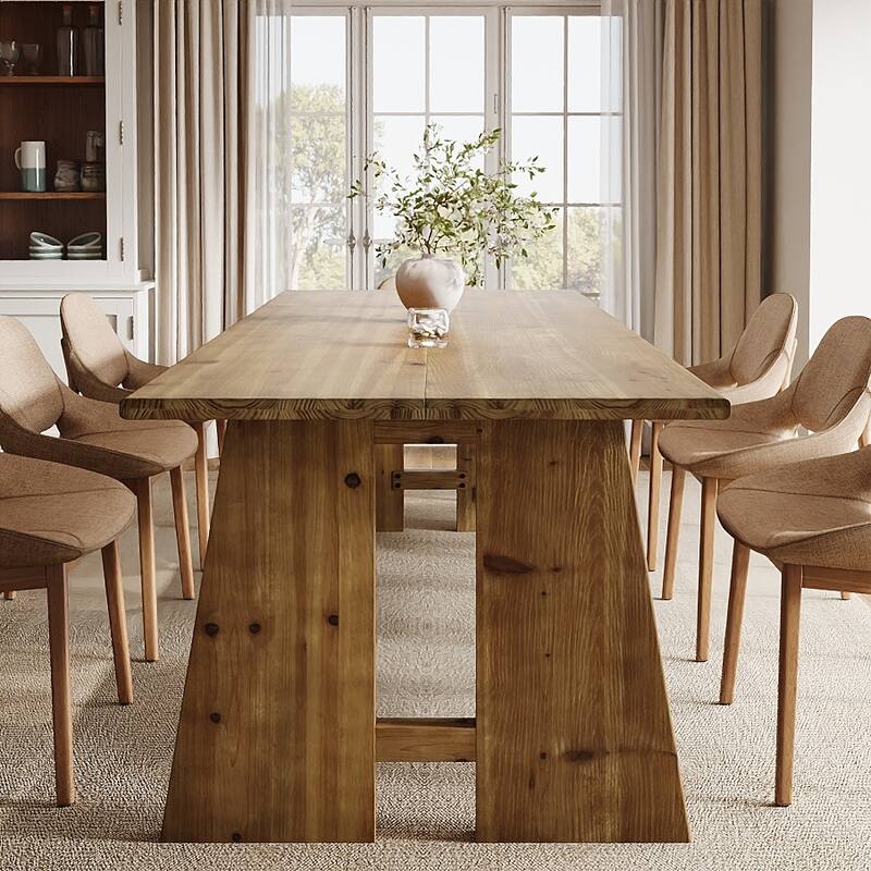 70.9" Solid Wood Dining Table, Kitchen Table for 6-8 with Unique Base