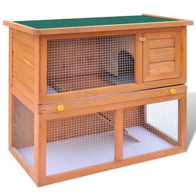 vidaXL Outdoor Rabbit Hutch Small Pet Cage 1 Door Wood