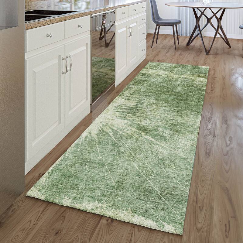 Premium Washable Super Soft Abstract Woodgrain Mayfield Rug - Fern - 2' 3" x 7' 6" - Runner